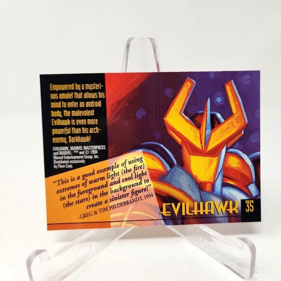 1994 Marvel Masterpieces Evilhawk #35 Fleer Hildebrandt Brothers Vintage (b2) - Picture 2 of 2